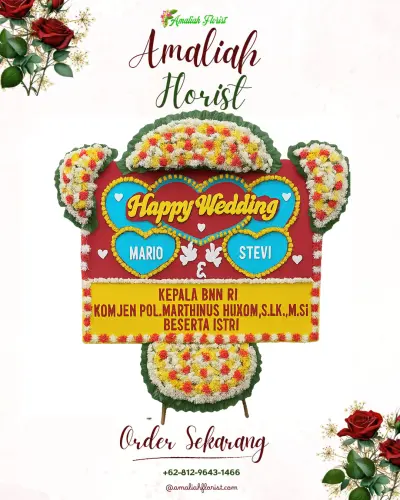 Karangan Papan Bunga Pernikahan di Lubuk Raya